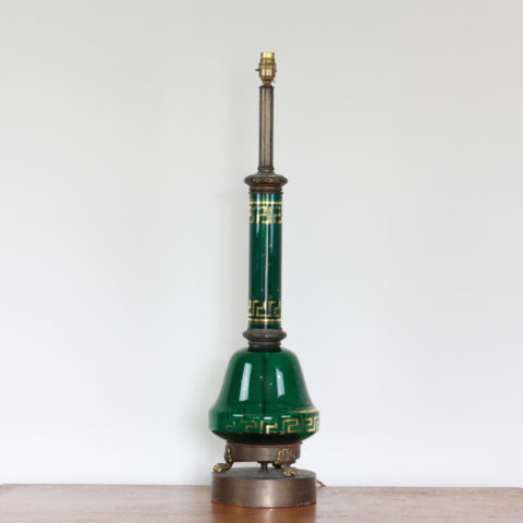 Large Green Glass Lamp