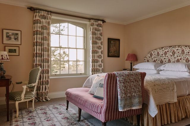 . I feel like spring in springing at last . A spare room from the house we decorated in Somerset, with the most amazing views . 📸 @horwoodphoto .