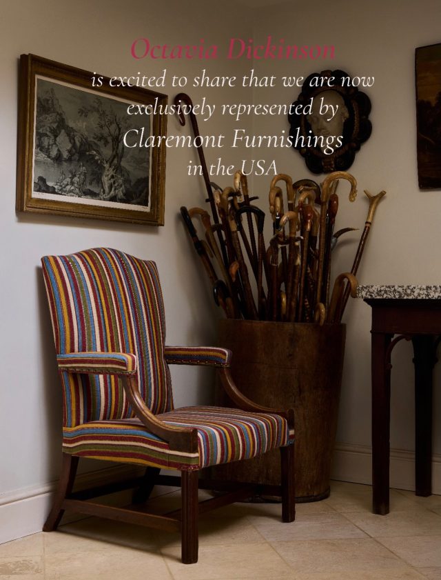 . We are very excited to be represented by the wonderful @claremontus in the US . They have showrooms in New York, LA and Atlanta, so please visit if you are in America and want to see our fabrics and wallpapers or contact them for samples .